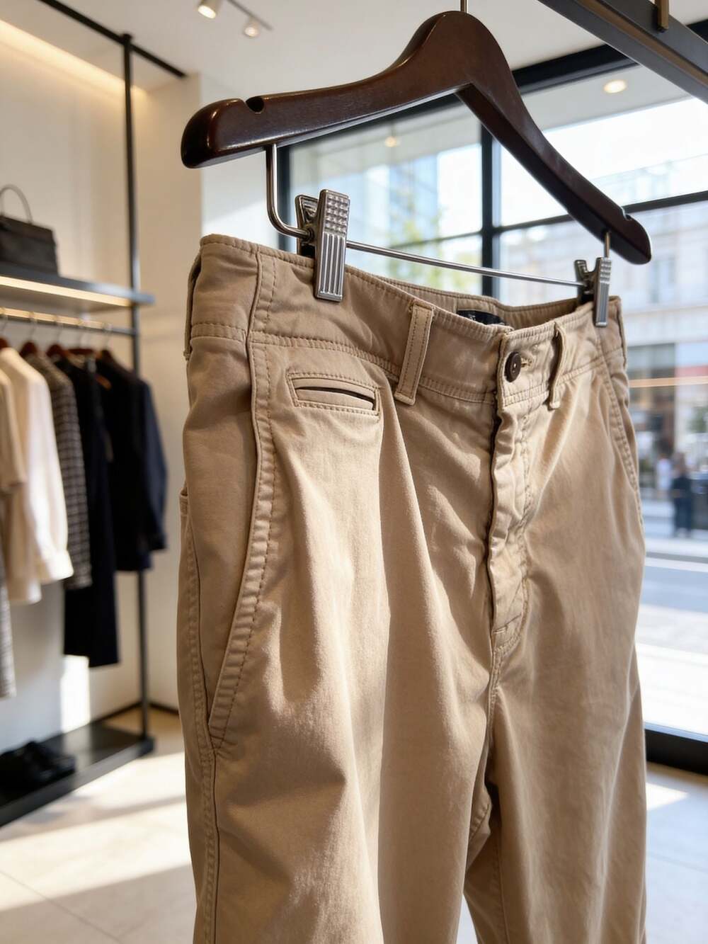 American Eagle Men's Athletic Straight Fit Khaki Chino Pants 33x30